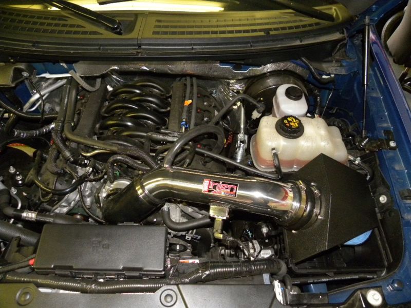 Injen 12 Ford F-150 V8 5.0L Wrinkle Black 4in Power Flow Intake w/ MR Tech/Enc Box w/ Front Inlet