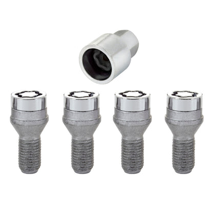 McGard Wheel Lock Bolt Set - 4pk. (Cone Seat) M12X1.5 / 17mm Hex / 22.2mm Shank Length - Chrome