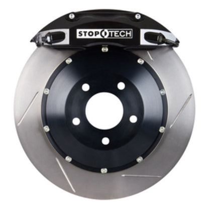 StopTech 91-05 Acura NSX Rear BBK w/Black ST-40 Calipers Slotted 328x28mm Rotors Pads SS Lines