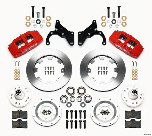 Wilwood Dynapro 6 Front Hub Kit 12.19in Red 69-70 Impala Drum/Disc 69-82 Vette