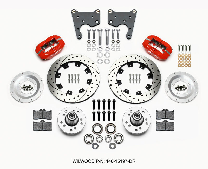 Wilwood Forged Dynalite Front Kit 12.19in Drill Red 65-72 CDP C Body -Drum