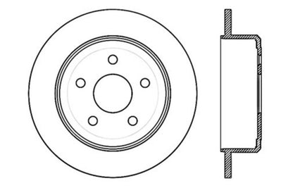 StopTech 12 Jeep Wrangler Rubicon Drilled Left Rear Rotor