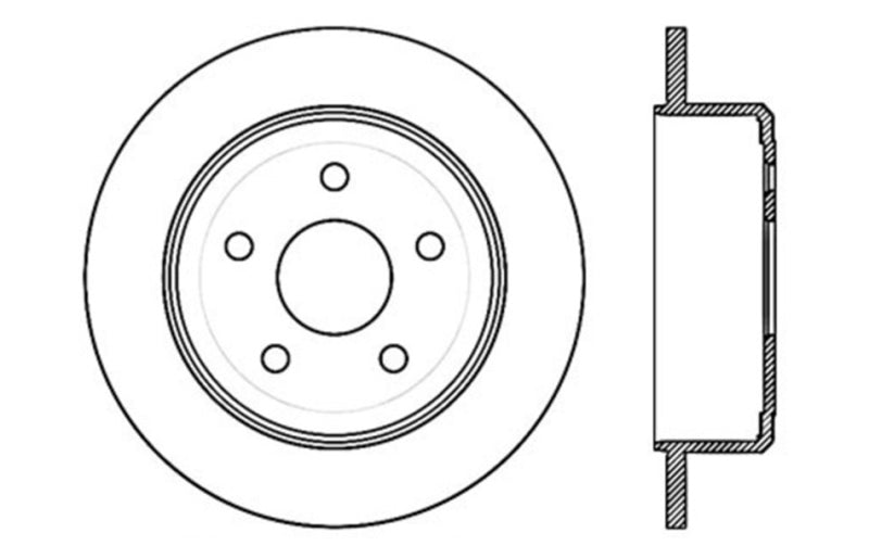 StopTech 12 Jeep Wrangler Rubicon Drilled Right Rear Rotor