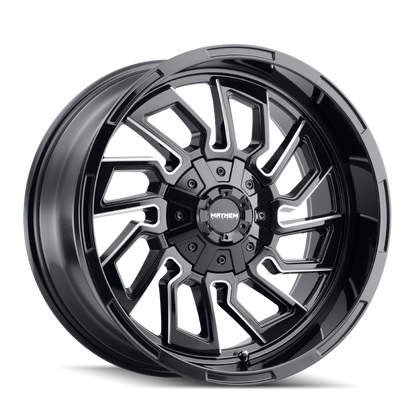 Mayhem 8111 Flywheel 20x9 / 8x165.1 BP / 0mm Offset / 125.2mm Hub Black w/ Milled Spokes Wheel