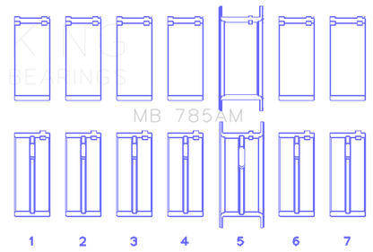 King Ford 200 3.3L 12V (Size +0.30) Main Bearing Set