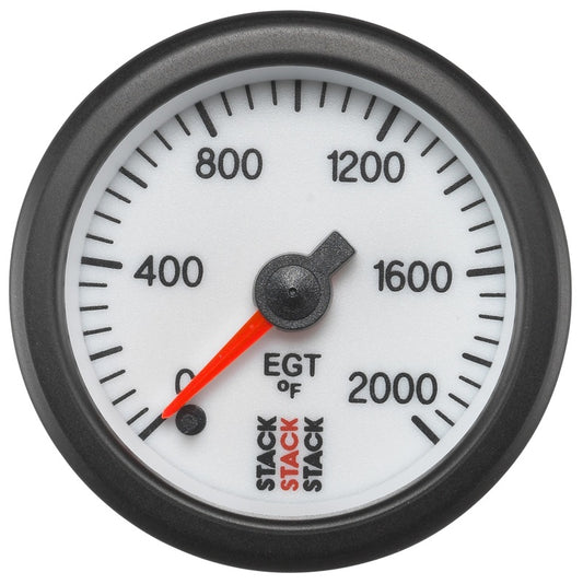 Autometer Stack 52mm 0-2000 Deg F Pro Stepper Motor Exhaust Gas Temp Gauge - White