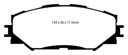 EBC 10-12 Lexus HS250h 2.4 Hybrid Yellowstuff Front Brake Pads