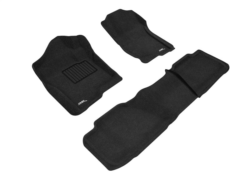 3D MAXpider 07-14 Chevrolet Tahoe With Bench 2nd Row Elegant 1st 2nd Row - Floor Mat Set (Black)