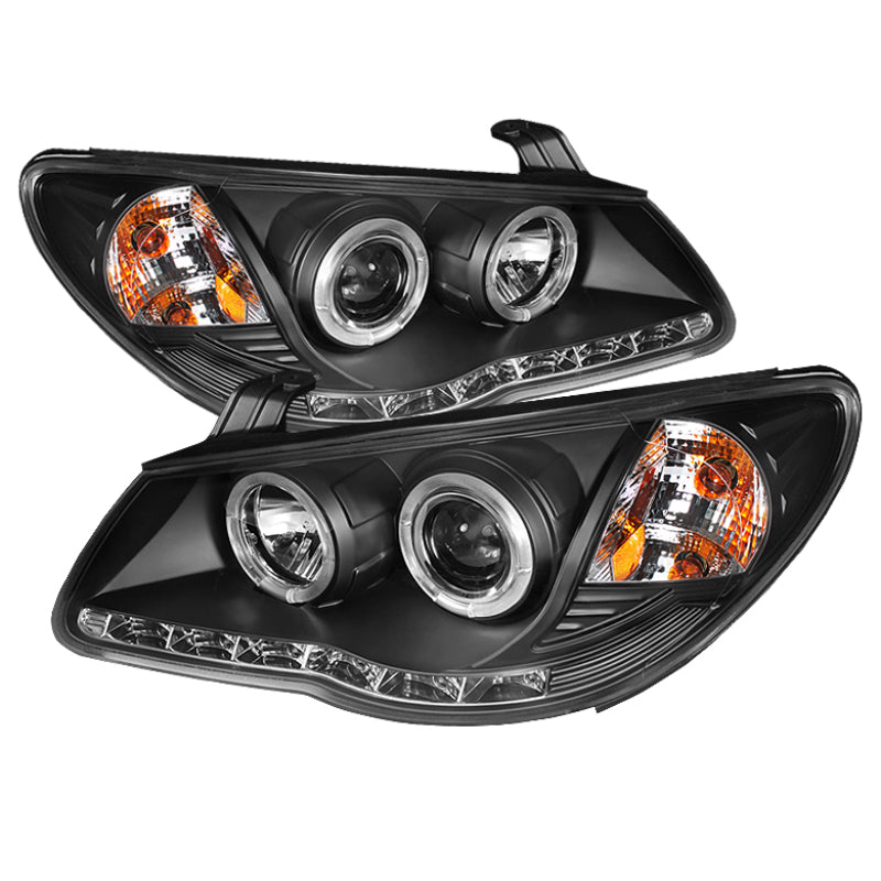 Spyder Hyundai Elantra 07-10 Projector Headlights LED Halo DRL Blk PRO-YD-HYELAN07-DRL-BK