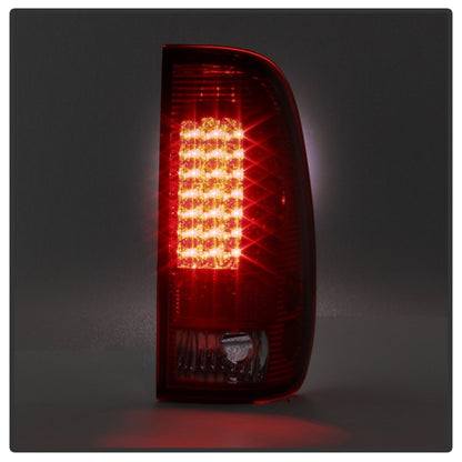 Xtune Ford F150 Styleside 97-03 Super Duty 99-07 LED Tail Lights Red Smoke ALT-ON-FF15097-LED-RC