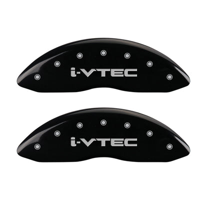 MGP 4 Caliper Covers Engraved Front & Rear i-Vtec Black finish silver ch