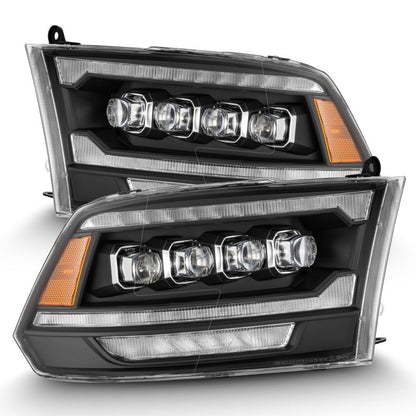 AlphaRex 09-18 Ram 2500 NOVA LED Proj Headlights Plank Style Chrome w/Activ Light/Seq Signal/DRL