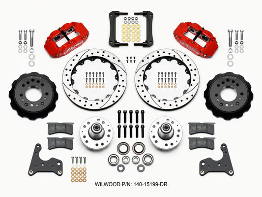 Wilwood Narrow Superlite 6R Front Hub Kit 12.88in Drill Red 65-72 CDP C Body -Drum