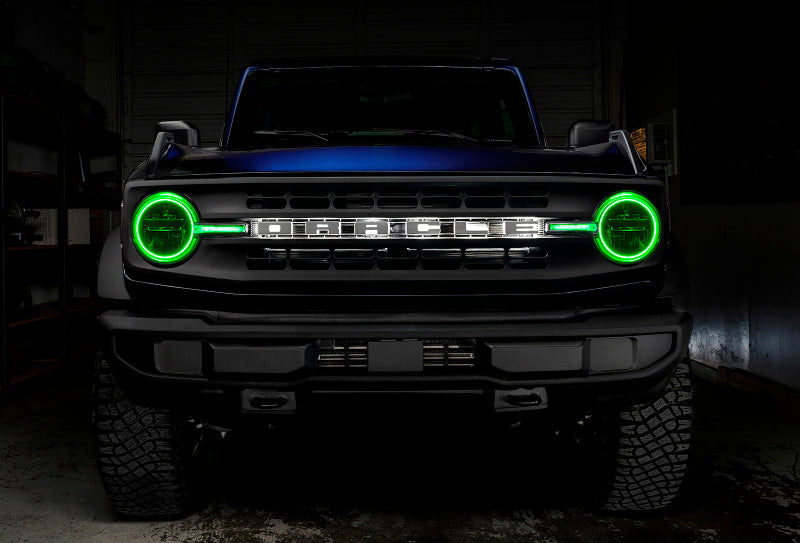 Oracle 21-22 Ford Bronco Headlight Halo Kit w/DRL Bar - Base Headlights -w/RF Controller