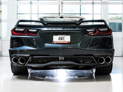 AWE Tuning 2020 Chevrolet Corvette (C8) Touring Edition Exhaust - Quad Chrome Silver Tips