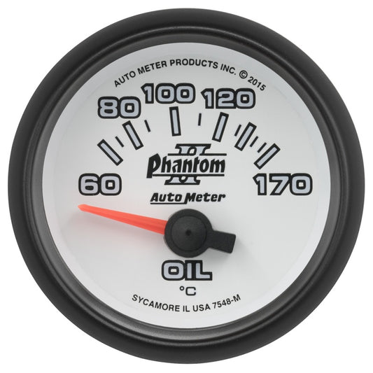 Autometer Phantom II Gauge Oil Temp 2 1/16in 60-170f Electric Phantom II