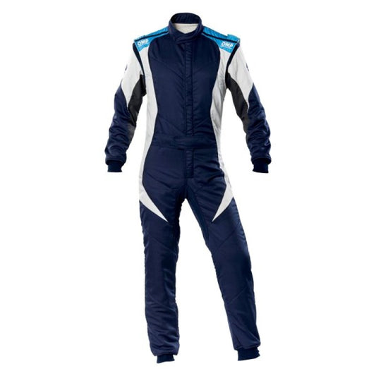 OMP First Evo Suit Navy Blue/Cyan - Size 64 (Fia 8856-2018)