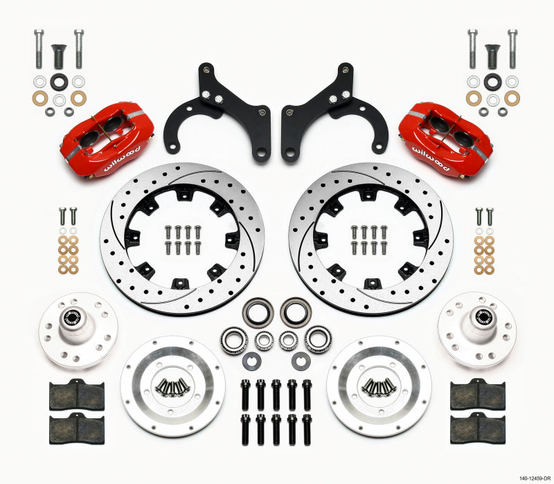 Wilwood Forged Dynalite Front Kit 12.19in Drilled Red 59-64 Chevy Impala / 63-64 Corvette