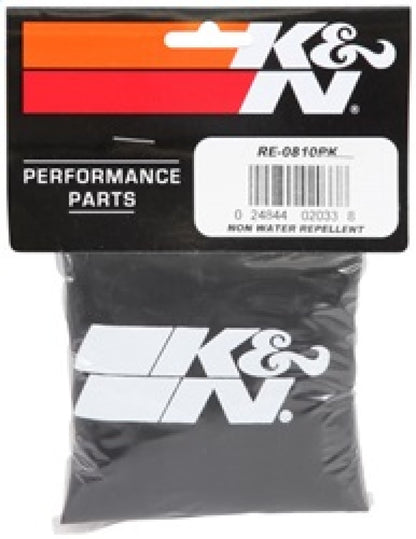 K&N Universal Round Tapered Filter Wrap - Black - 6in Base ID x 4.625in Top ID x 9in Height