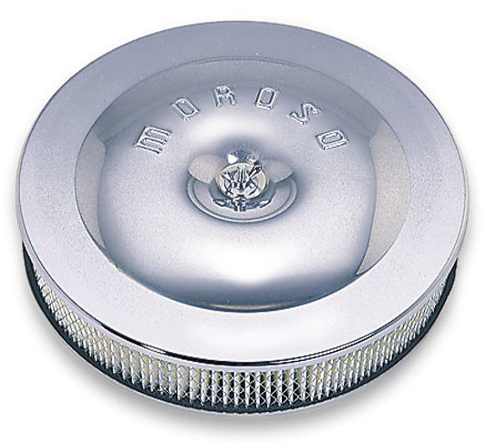 Moroso Race/Street Air Cleaner - 11-1/2in x 2-3/8in Filter - Steel - Chrome Plated