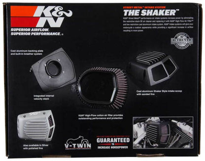 K&N Street Metal Intake System for 01-16 Harley Davidson Softail/Dyna - Shaker Black