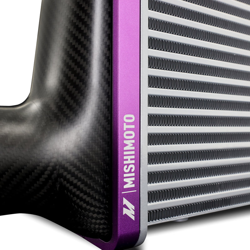 Mishimoto Universal Carbon Fiber Intercooler - Gloss Tanks - 525mm Black Core - C-Flow - P V-Band