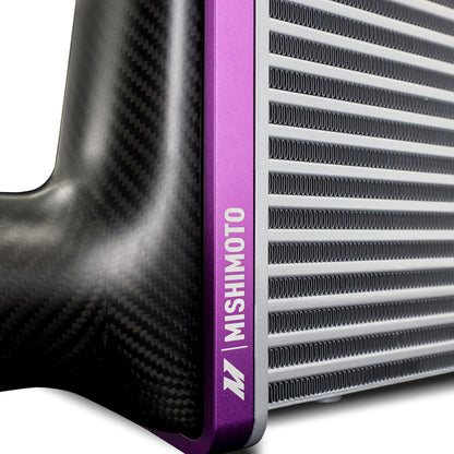 Mishimoto Universal Carbon Fiber Intercooler - Gloss Tanks - 525mm Black Core - S-Flow - DG V-Band