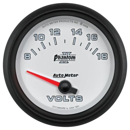 Autometer Phantom II 2-5/8in 18V Electric Voltmeter Gauge