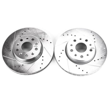 Power Stop 16-19 Chevrolet Camaro Front Evolution Drilled & Slotted Rotors - Pair