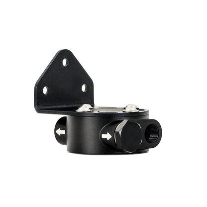 Mishimoto M22 x 1.5 - Remote Oil Filter Mount - Black