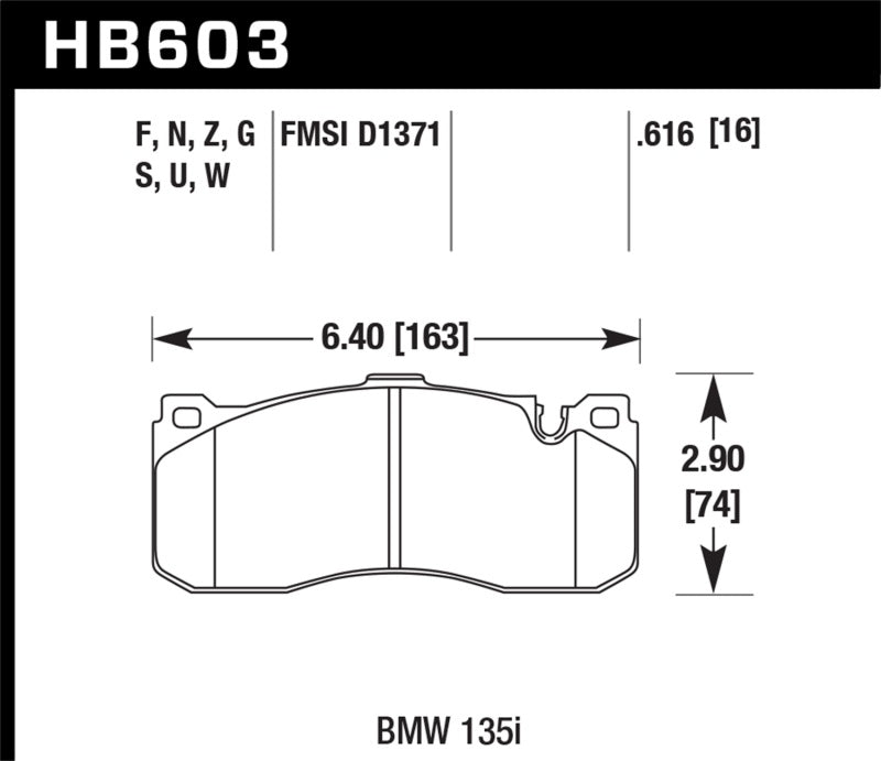 Hawk BMW 135i HT-10 Race Front Brake Pads