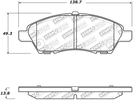 StopTech Street Select Brake Pads w/Hardware - Front