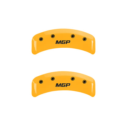 MGP 4 Caliper Covers Engraved Front & Rear MGP Yellow Finish Black Char 2006 Toyota Camry