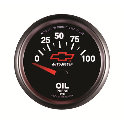 Autometer Oil Pressure 2-1/16, 0-100 PSI - Red Bowtie