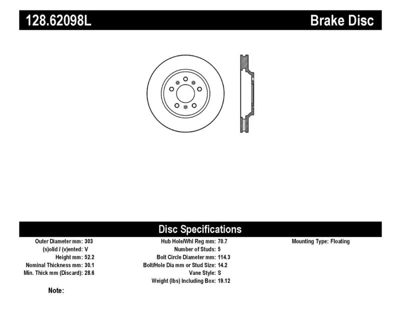 StopTech Drilled Sport Brake Rotor