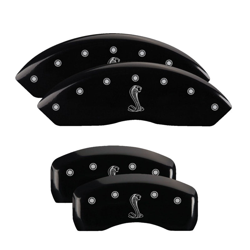 MGP 4 Caliper Covers Engraved Front & Rear Tiffany Snake Black finish silver ch