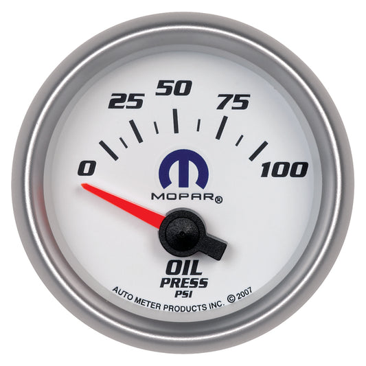 Autometer Mopar 52mm Short Sweep Electronic 0-100 PSI Oil Pressure Gauge
