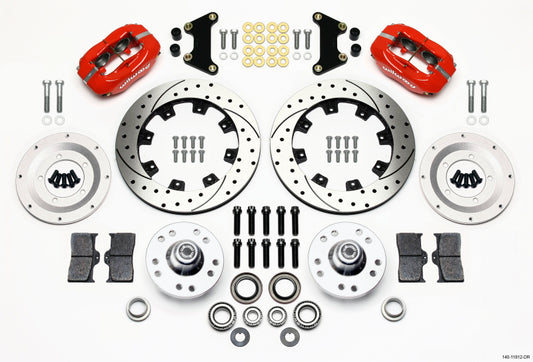 Wilwood Forged Dynalite Front Kit 12.19in Drilled Red 49-54 Chevy/53-62 Corvette (*Line Kit Needed*)