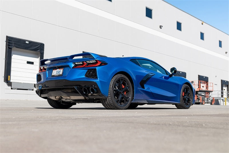 Corsa 20-24 Corvette C8 3in Valved Cat-Back 4.5in Blk Quad Tips Fits Factory Perf Exhaust DeletesAFM