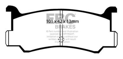 EBC 92-95 Mazda MX3 1.6 Yellowstuff Rear Brake Pads