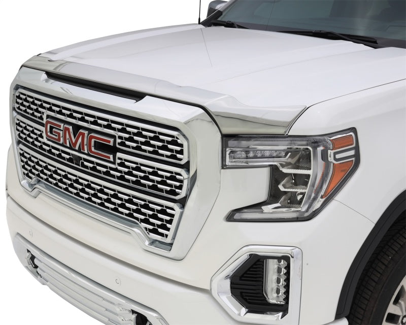 AVS 19-22 GMC Sierra 1500 Aeroskin Low Profile Hood Shield - Chrome