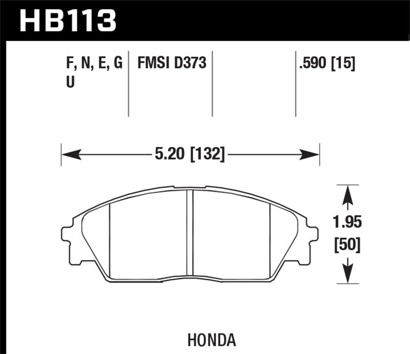 Hawk 88-91 Honda Civic RT 4WD DTC-70 Front Race Brake Pads