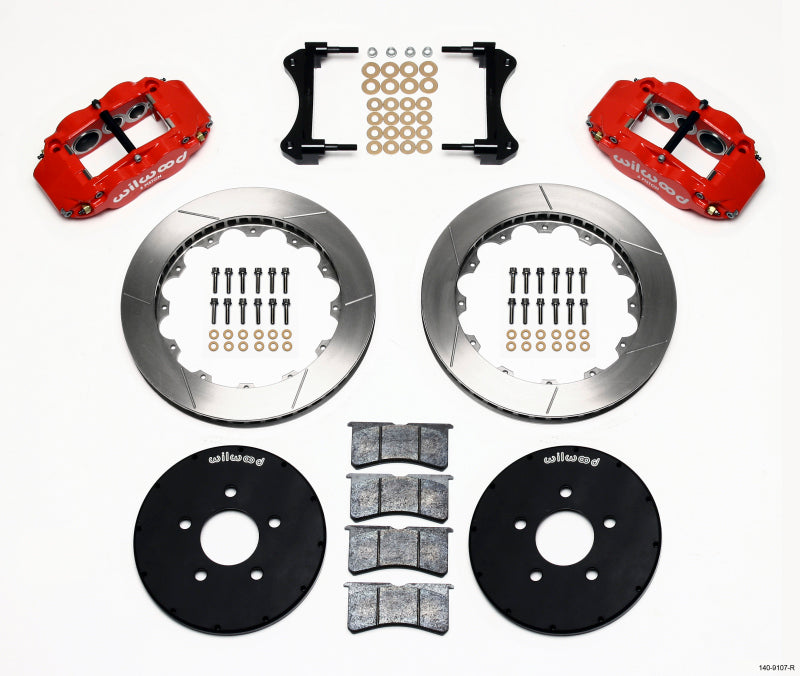 Wilwood Narrow Superlite 6R Front Hat Kit 12.88in Red 1994-2004 Mustang