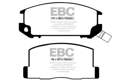 EBC 85-90 Toyota MR2 1.6 Greenstuff Rear Brake Pads