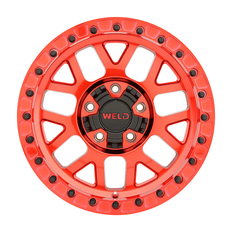 Weld Off-Road W905 17X9 Cinch Beadlock 6X135 6X139.7 ET-12 BS4.50 Candy Red / Red Ring 106.1