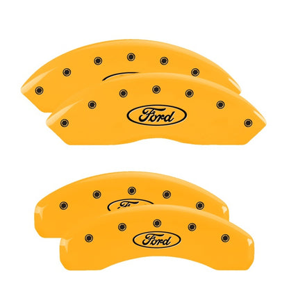 MGP 4 Caliper Covers Engraved F & R Oval Logo/Ford Yellow Finish Black Char 2002 Ford Explorer Sport