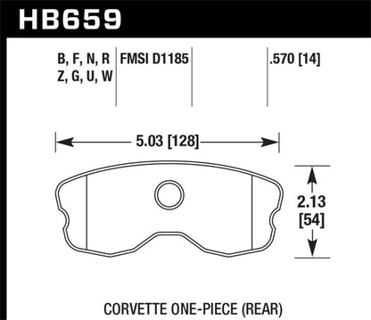 Hawk 2008 Chevrolet Corvette 7.0L 427 Limited Edition Z06 (Incl.Shims Pins) Rear ER-1 Brake Pads