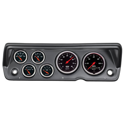 Autometer Designer Black 70-76 Duster/Demon/Dart Dash Kit 6pc Tach / MPH / Fuel / Oil / WTMP / Volt