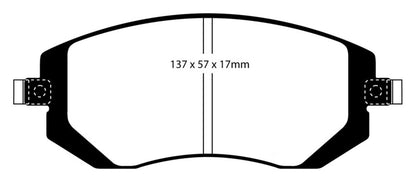 EBC 04-06 Saab 9-2X 2.0 Turbo Yellowstuff Front Brake Pads