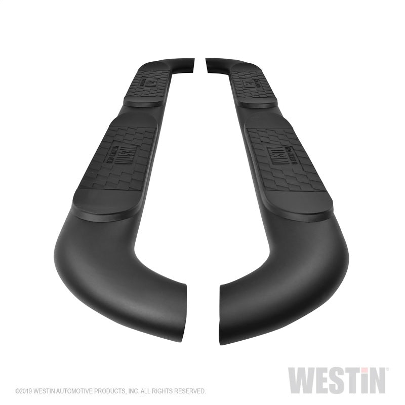 Westin 18-22 Jeep Wrangler JLU 4dr Platinum 4 Oval Nerf Step Bars - Tex. Blk